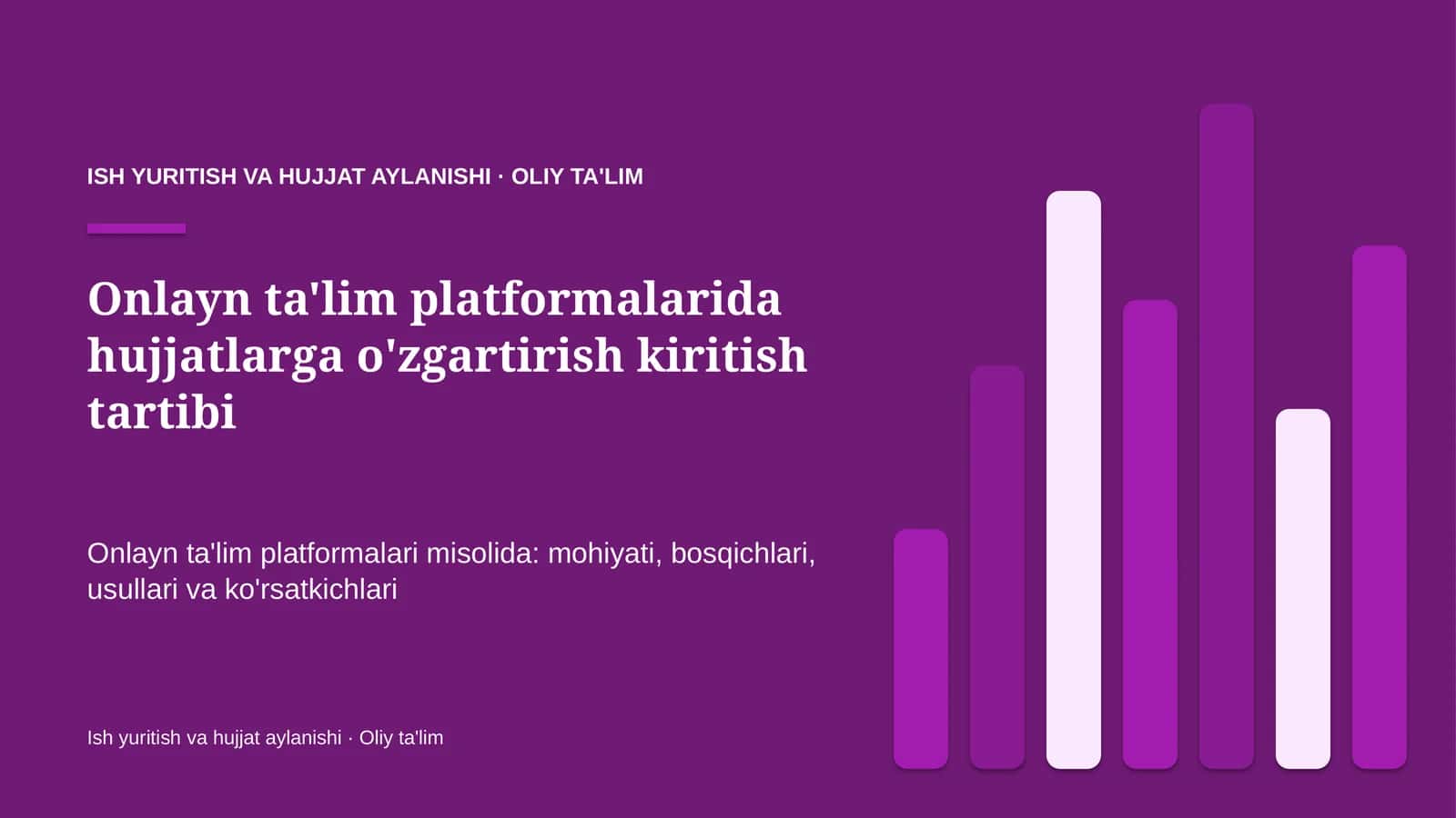 Onlayn ta'lim platformalarida hujjatlarga o'zgartirish kiritish tartibi