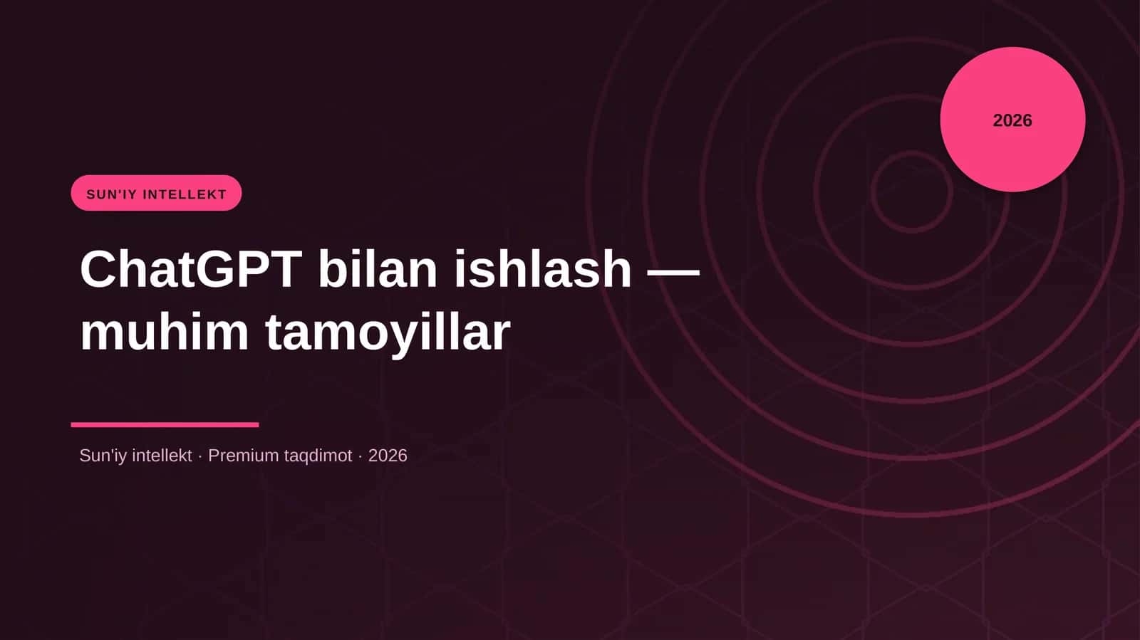 ChatGPT bilan ishlash — muhim tamoyillar