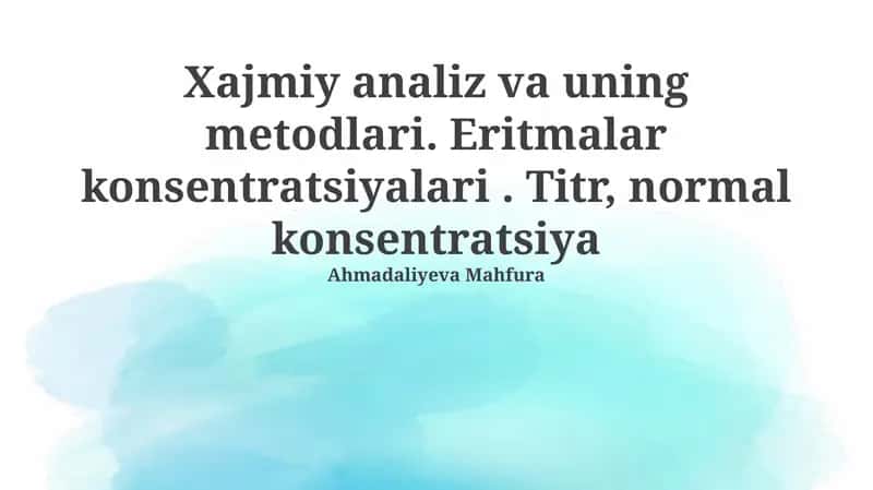 Rentgen nurlari tahlili asoslari va usullari