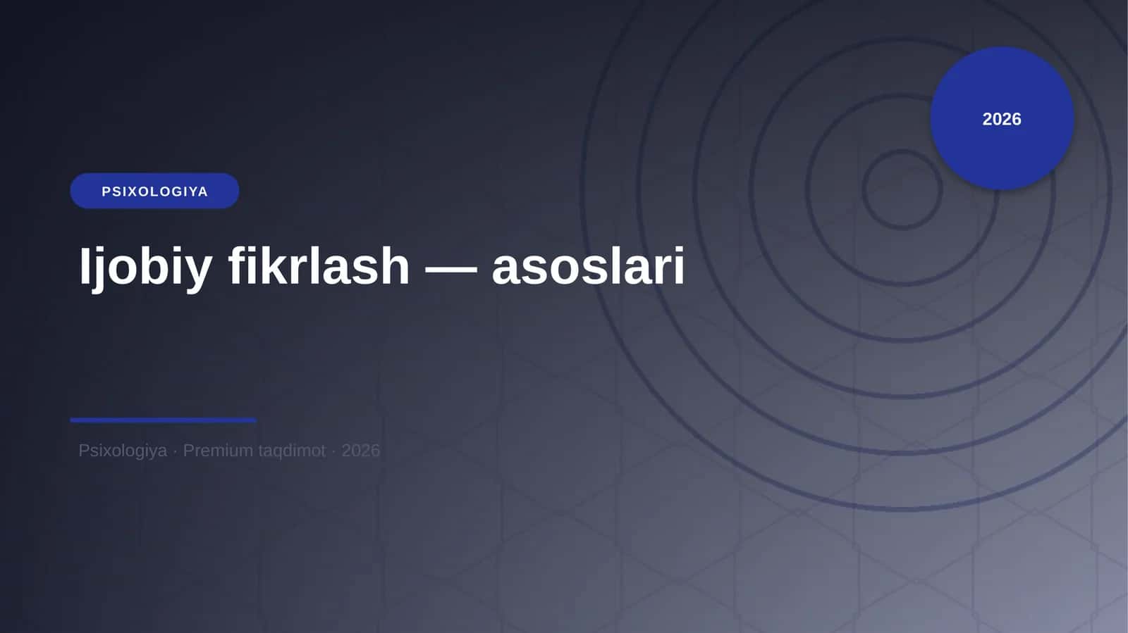 Ijobiy fikrlash — asoslari
