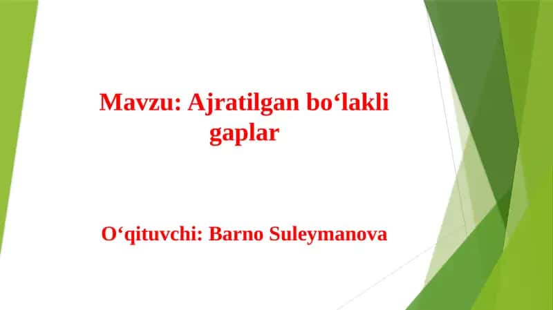 Ajratilgan bo'lakli gaplar