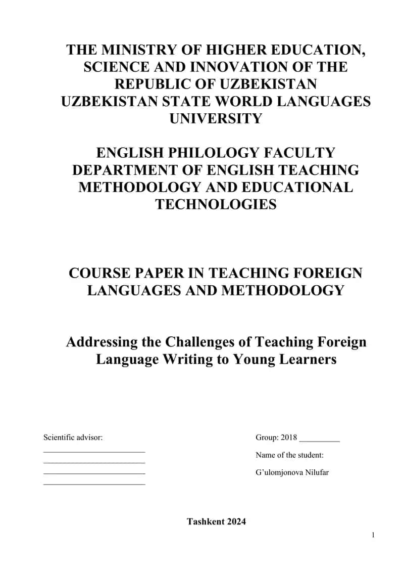 Addressing the Challenges of Teaching Foreign Language Writing to Young Learners
