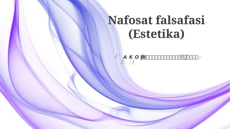 Nafosat falsafasi (Estetika)