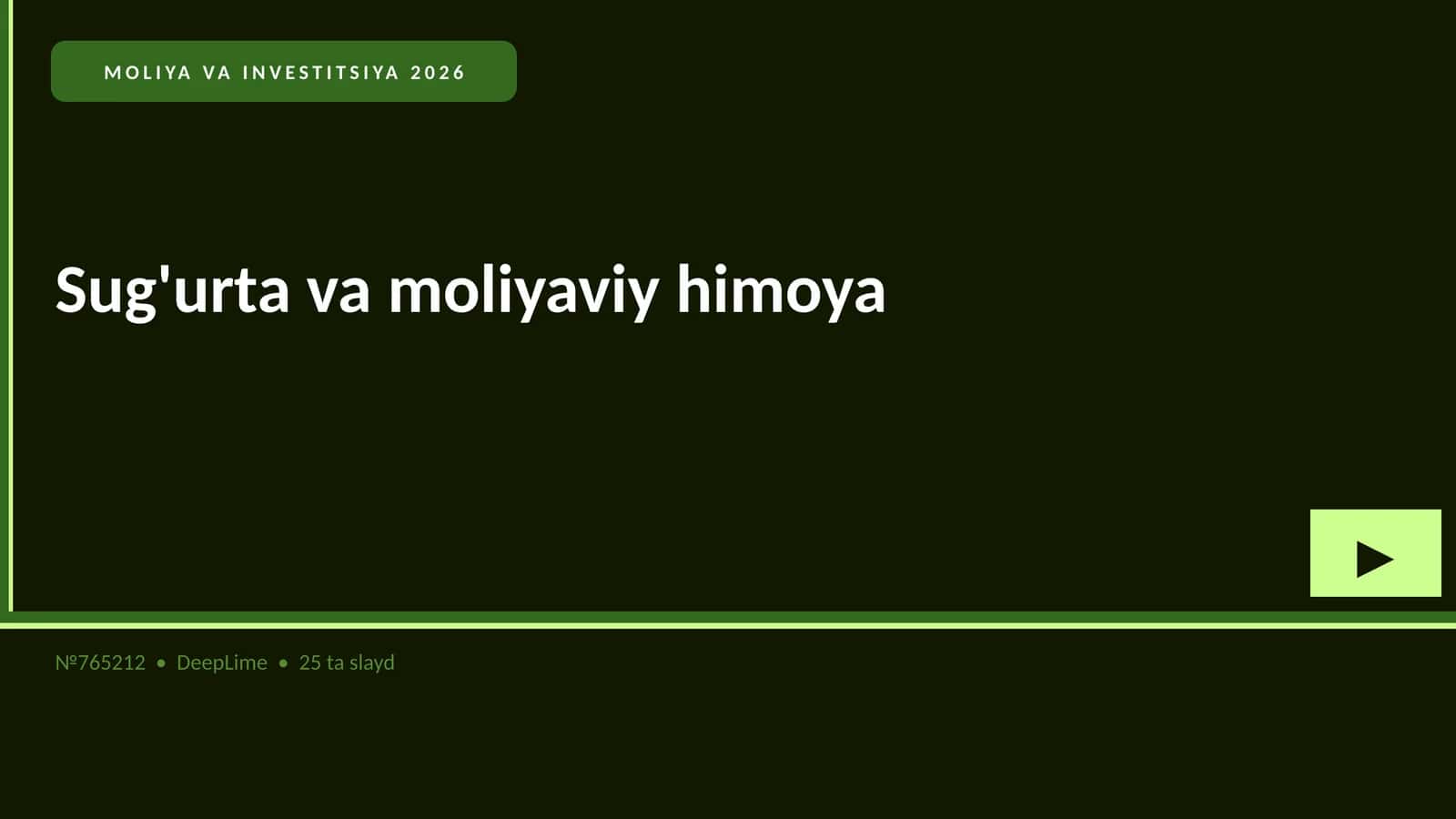 Moliya va investitsiya 2026