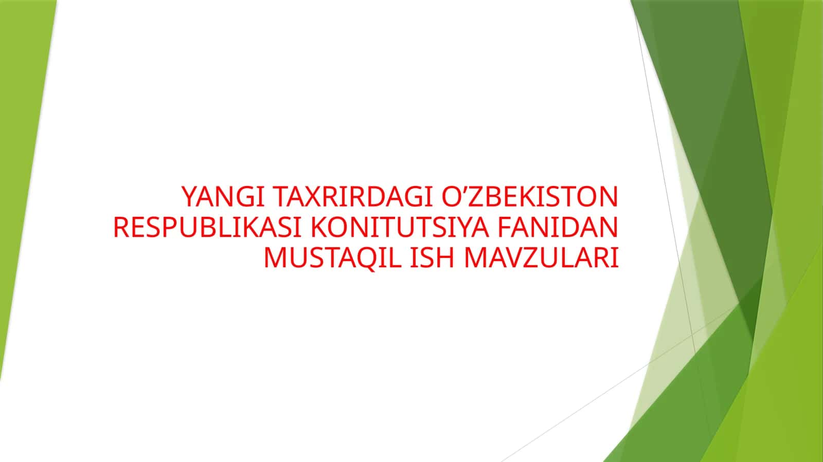 O’ZBEKISTON RESPUBLIKASI OLIY MAJLISI