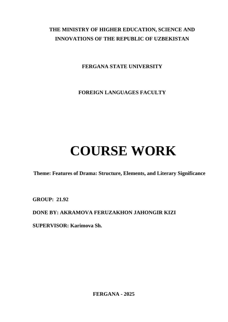 Features of Drama