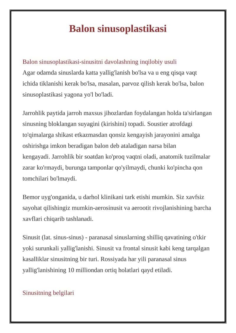 Balon sinusoplastikasi