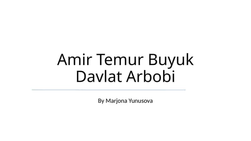 Amir Temur Buyuk Davlat Arbobi