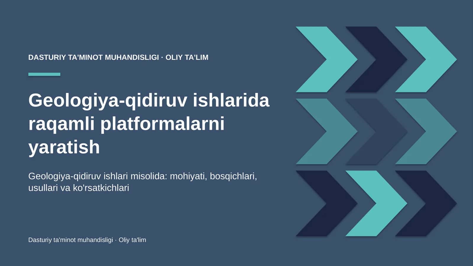 Geologiya-qidiruv ishlarida raqamli platformalarni yaratish