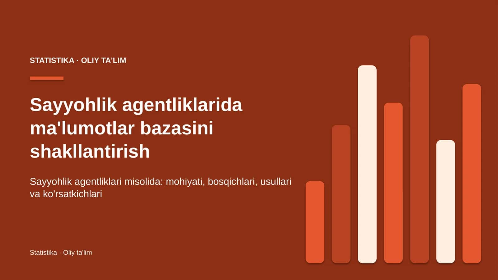 sayyohlik agentliklarida ma'lumotlar bazasini shakllantirish 6368