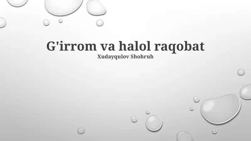G'irrom va halol raqobat