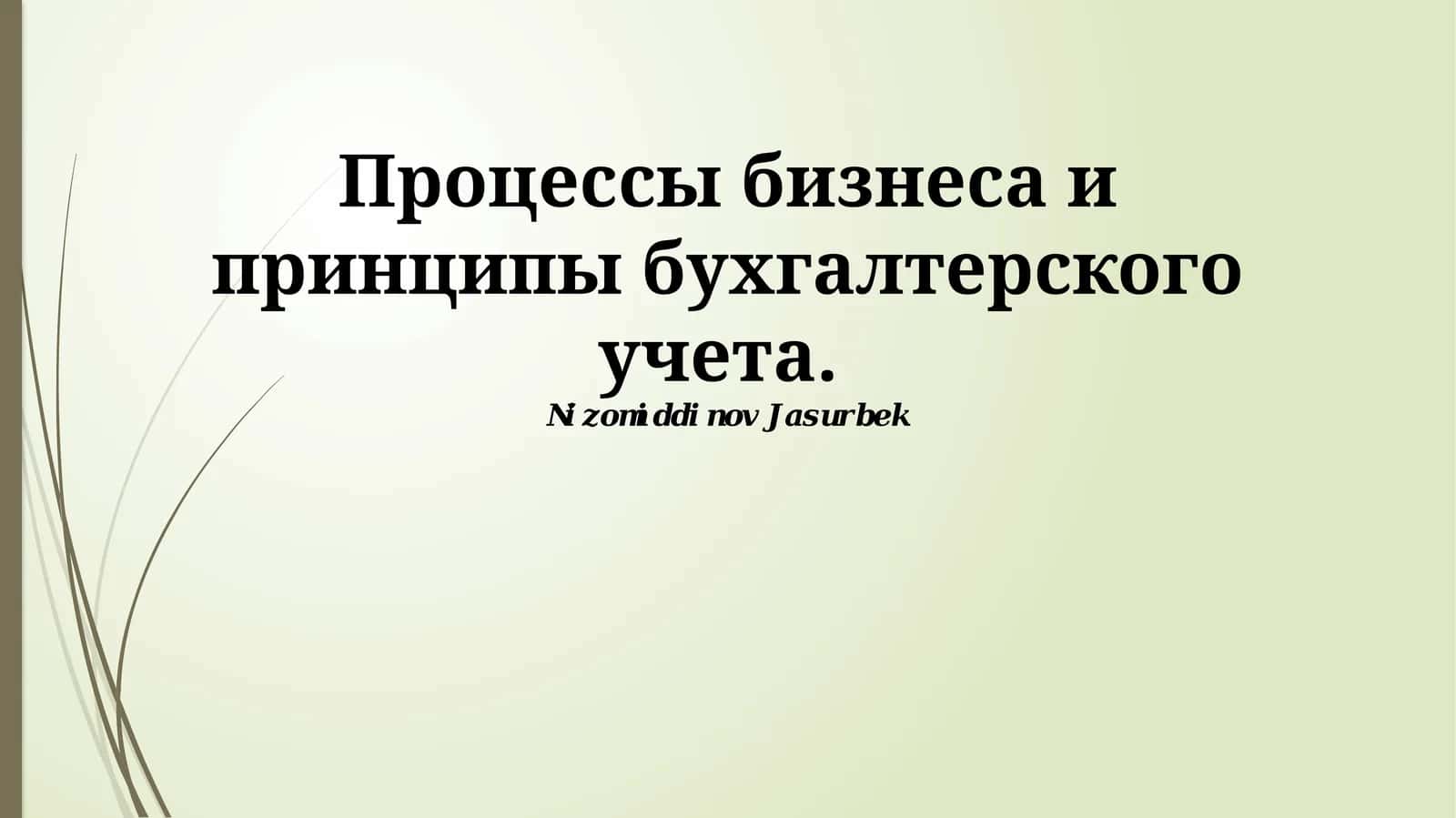 Процессы бизнеса и принципы бухгалтерского учета