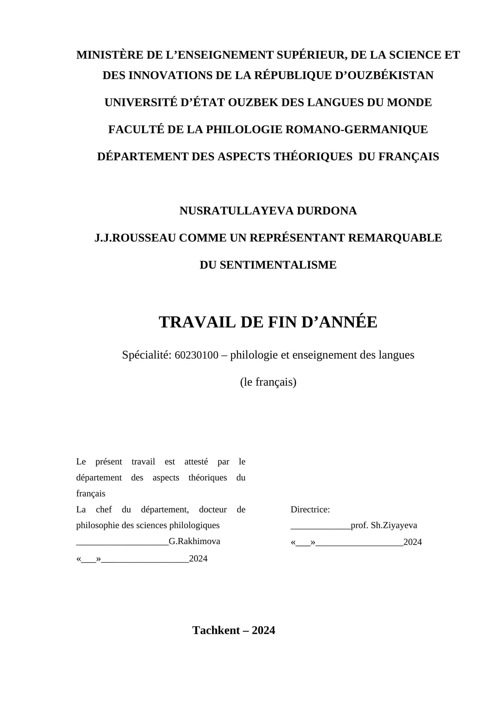J.J.RUSSO SANTIMANTALIZMNING BUYUK VAKILI SIFATIDA KURS ISHI