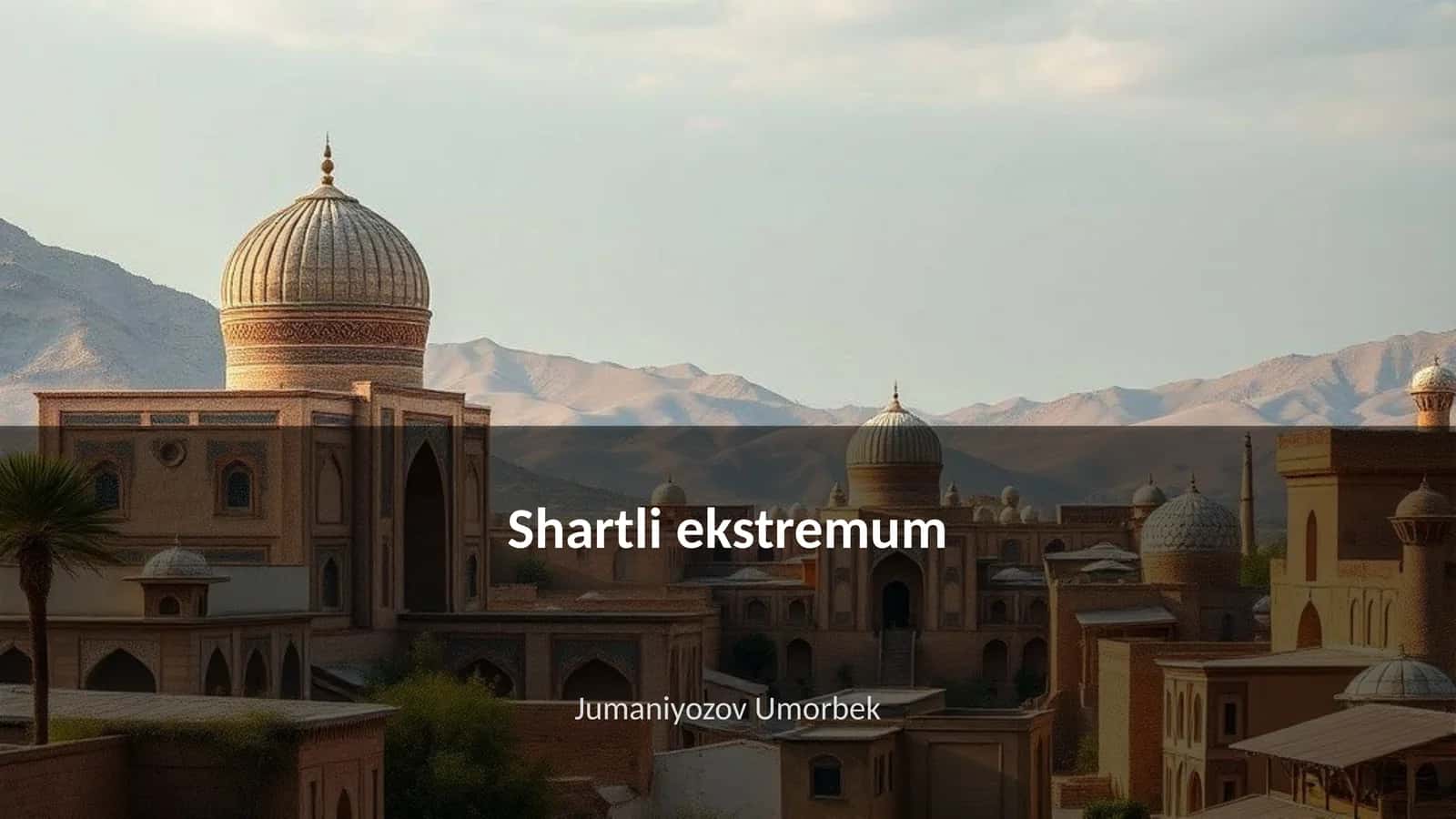 Shartli ekstremum