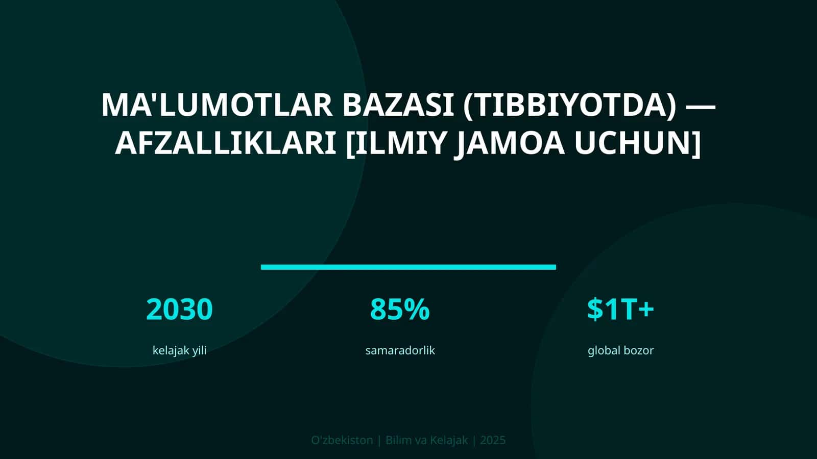 Ma'lumotlar bazasi (tibbiyotda) — afzalliklari [ilmiy jamoa uchun]
