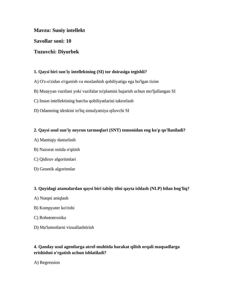 Suniy intellekt