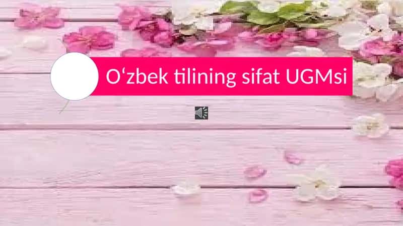 Sifat  so'z turkumi