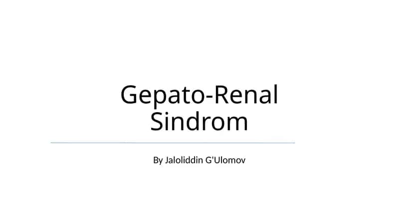 Gepato-Renal Sindrom