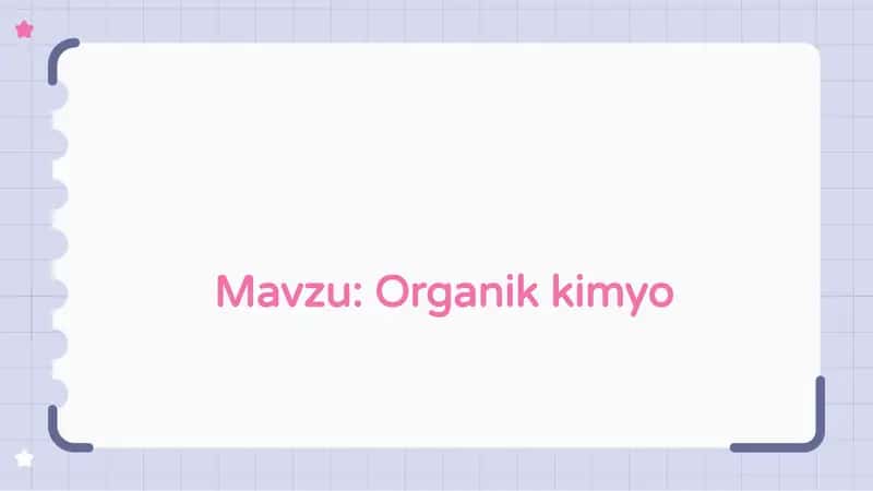 Organikkimyo