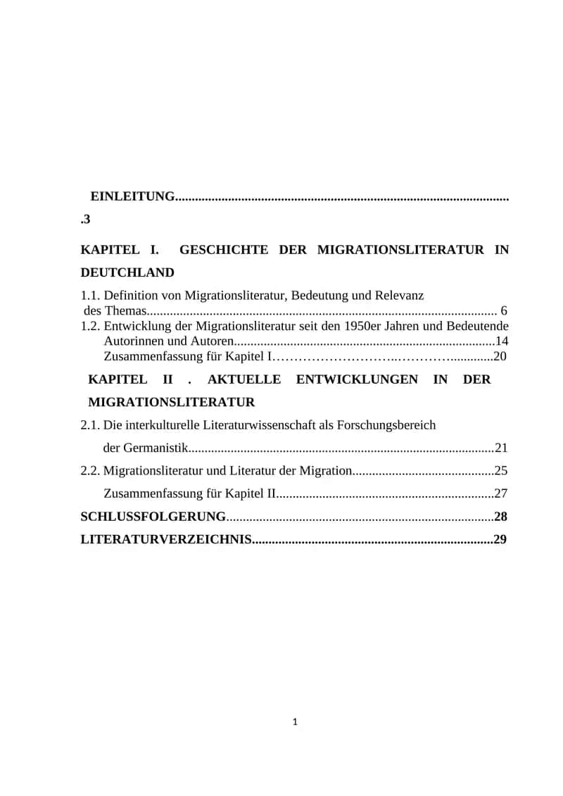 GESCHICHTE DER MIGRATIONSLITERATUR IN DEUTCHLAND