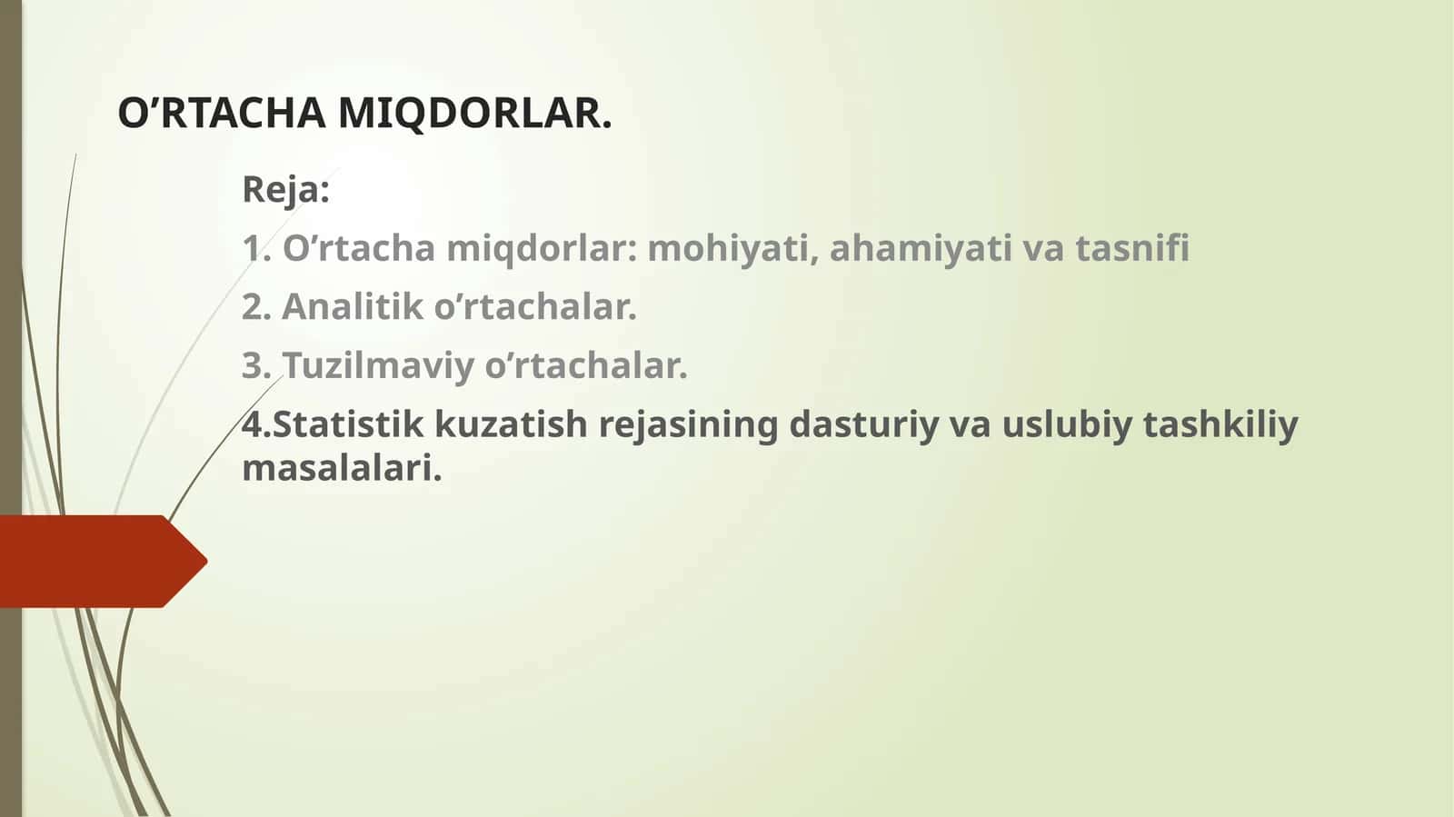O’rtachamiqdorlar: mohiyati, ahamiyati va tasnifi