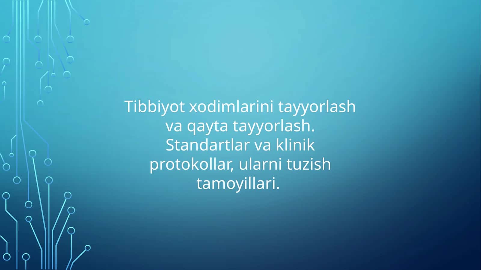 Tibbiyotxodimlarinitayyorlashvaqaytatayyorlash