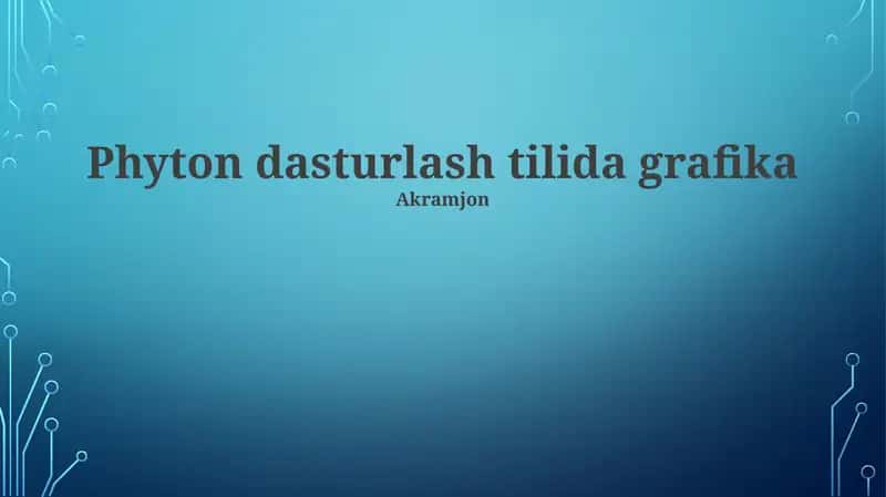 Rasm bilan ishlash Python da