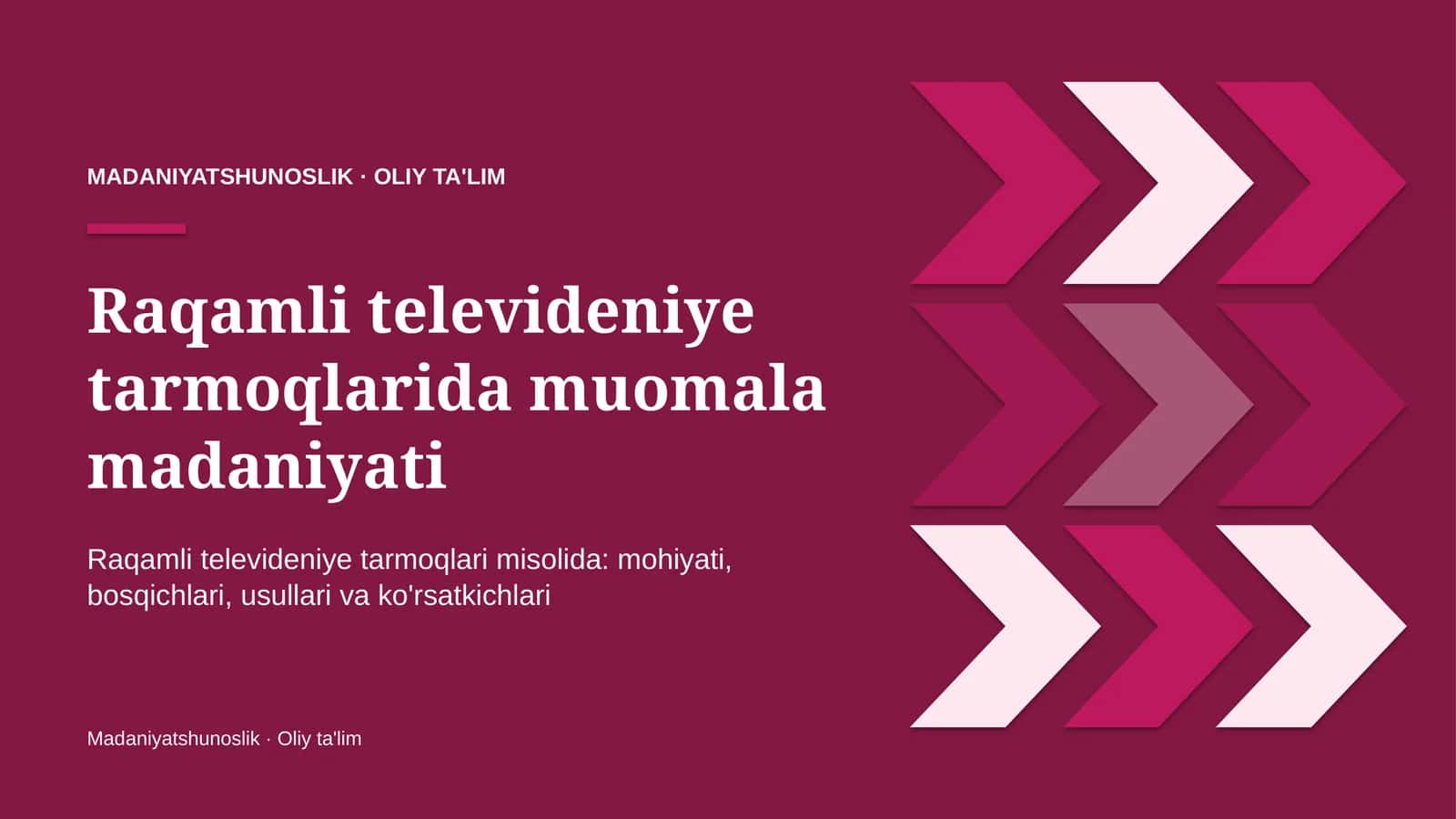 Raqamli televideniye tarmoqlarida muomala madaniyati