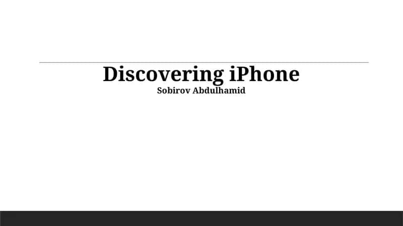 Discovering iPhone