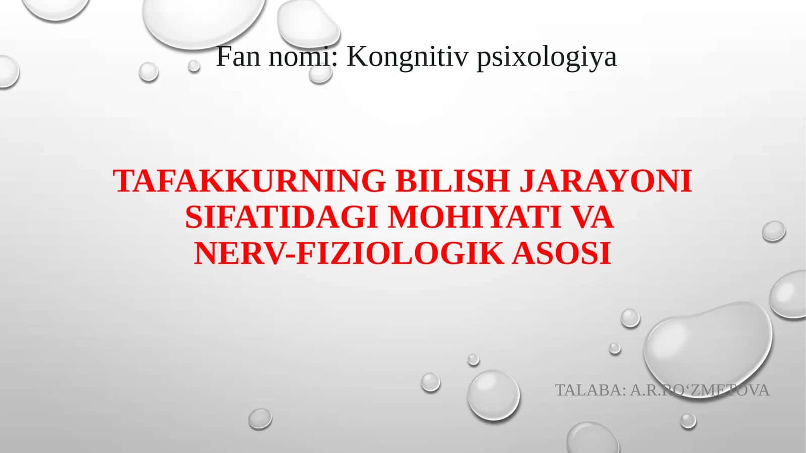 TAFAKKURNING BILISH JARAYONI SIFATIDAGI MOHIYATI VANERV-FIZIOLOGIK ASOSI
