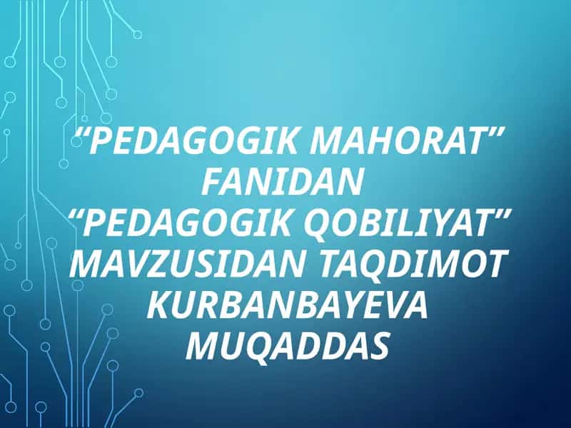 Pedagogik qobiliyat