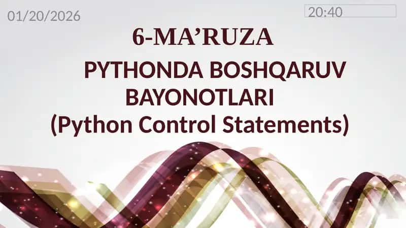 PYTHONDA BOSHQARUV BAYONOTLARI