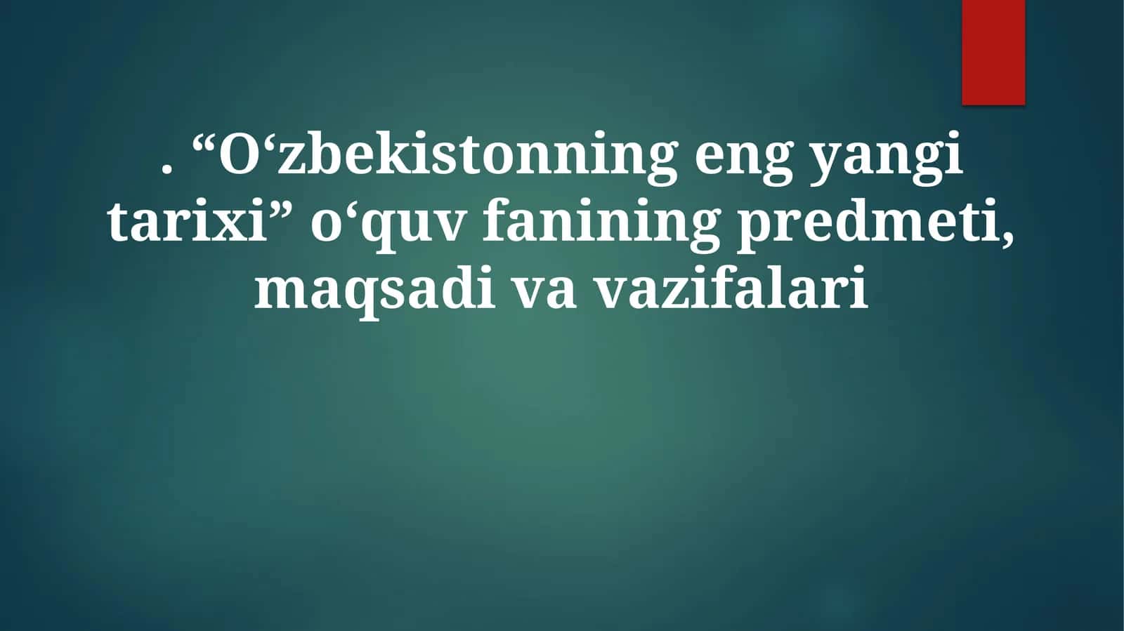 O'zbekistonning eng yaxshi tarixi