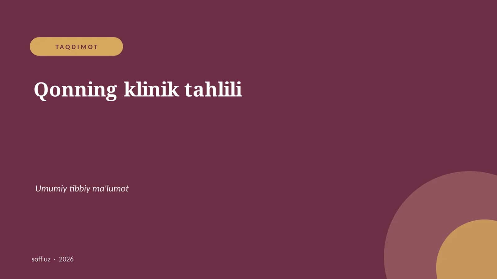 Qonning klinik tahlili