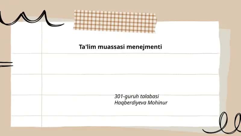 Ta'lim muassasi menejmenti