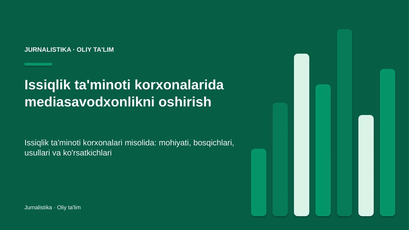 Issiqlik ta'minoti korxonalarida mediasavodxonlikni oshirish