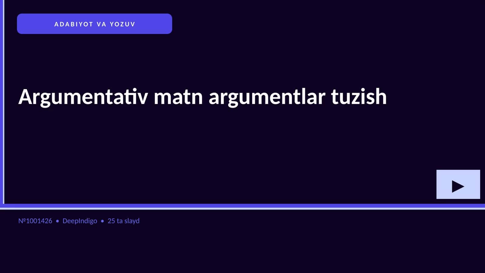Argumentativ matn argumentlar tuzish