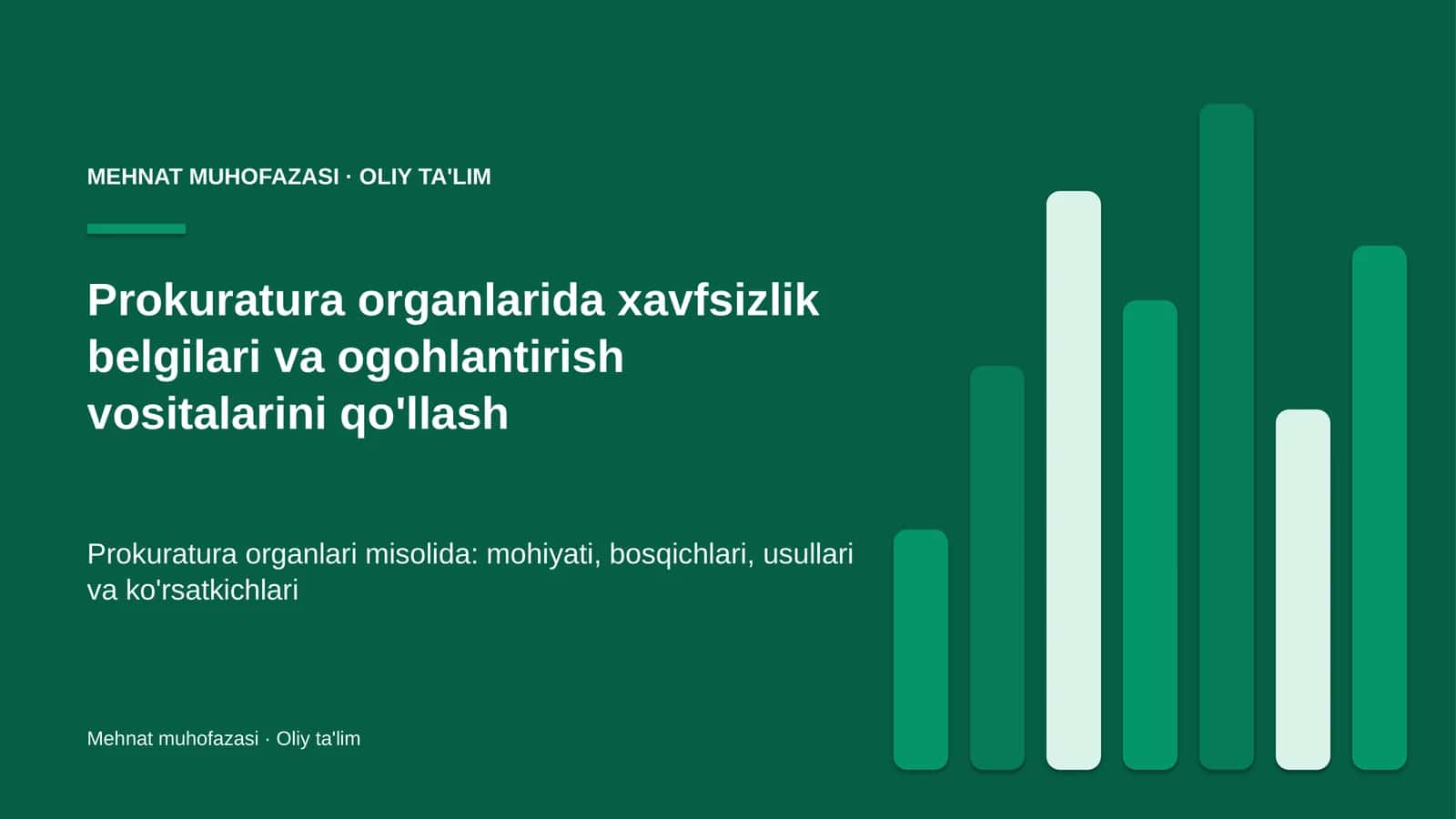 Prokuratura organlarida xavfsizlik belgilari va ogohlantirish vositalarini qo'llash