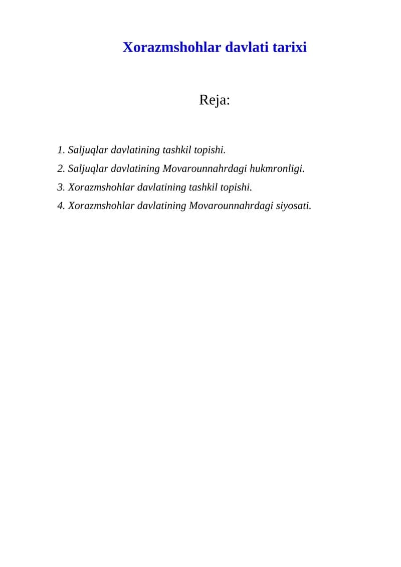 Xorazmshohlar davlati tarixi