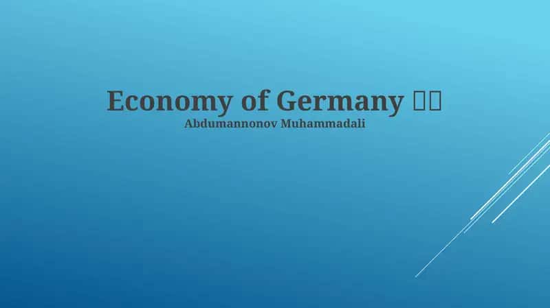 Economy of Germany 🇩🇪