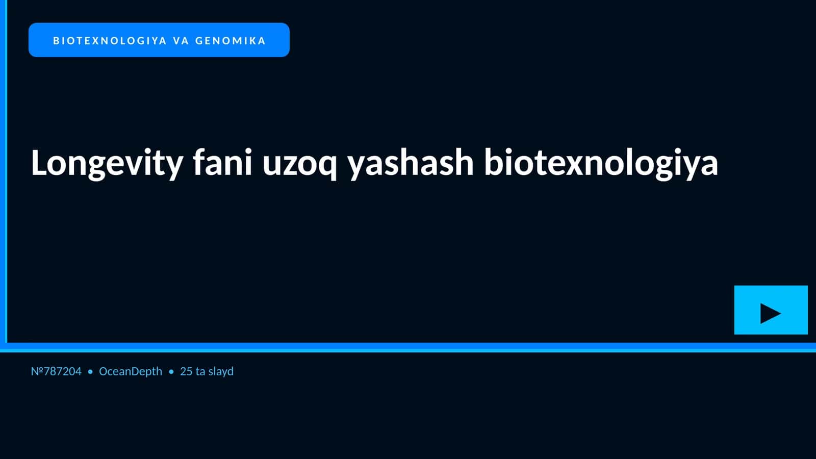 Longevity fani uzoq yashash biotexnologiya