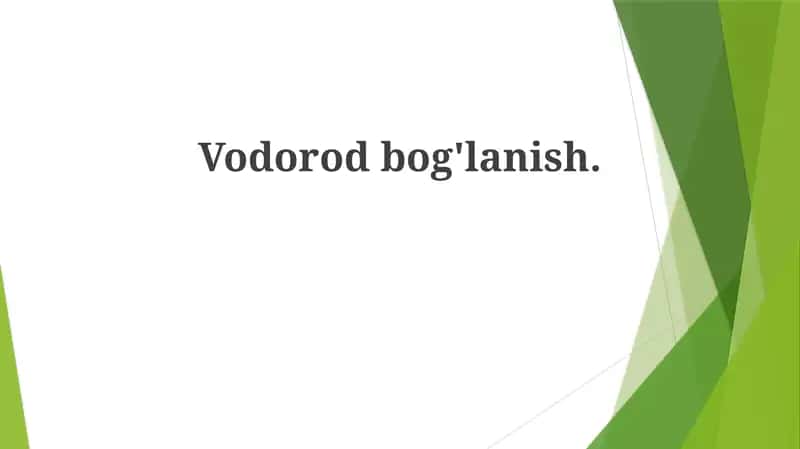 Vodorod Bog'lanishi