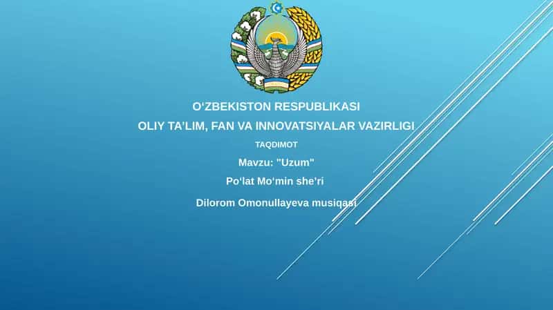 "Uzum" Poʻlat Moʻmin sheʼri