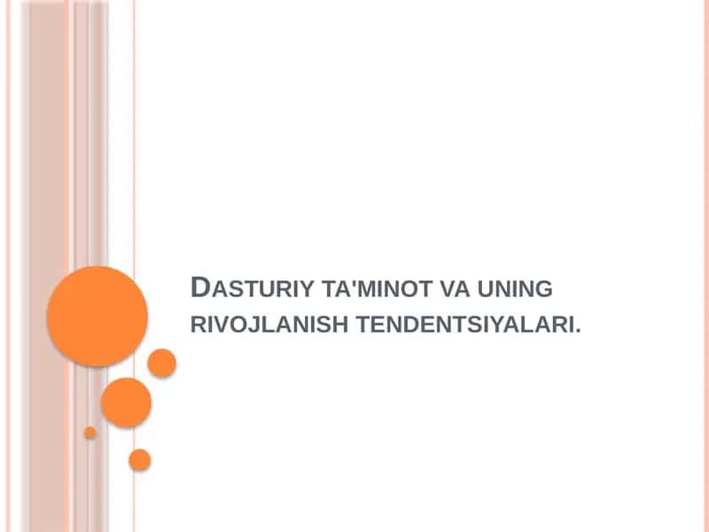 Asosiy dasturiy ta'minot
