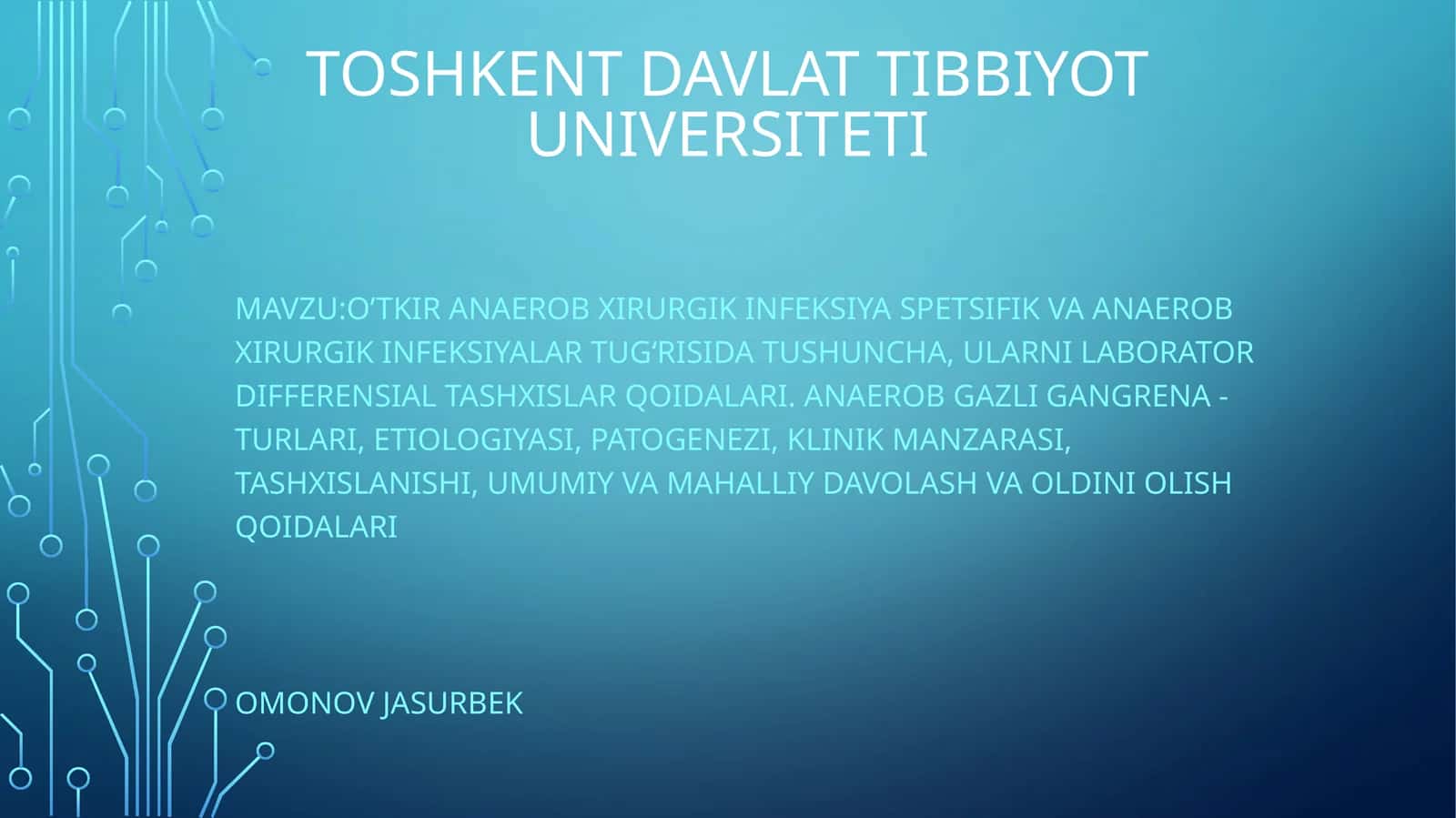 O’tkir anaerob xirurgik infeksiya
