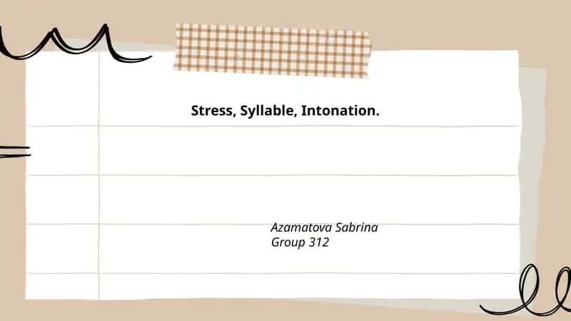 Lexical stress patterns in English words