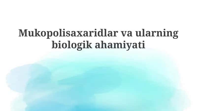 Mukopolisaxaridlar