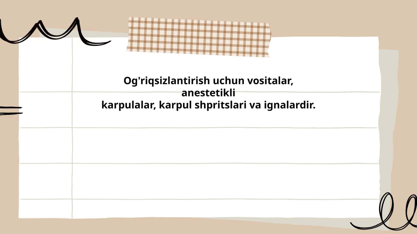 Lokal og'riqsizlantirish preparatlari