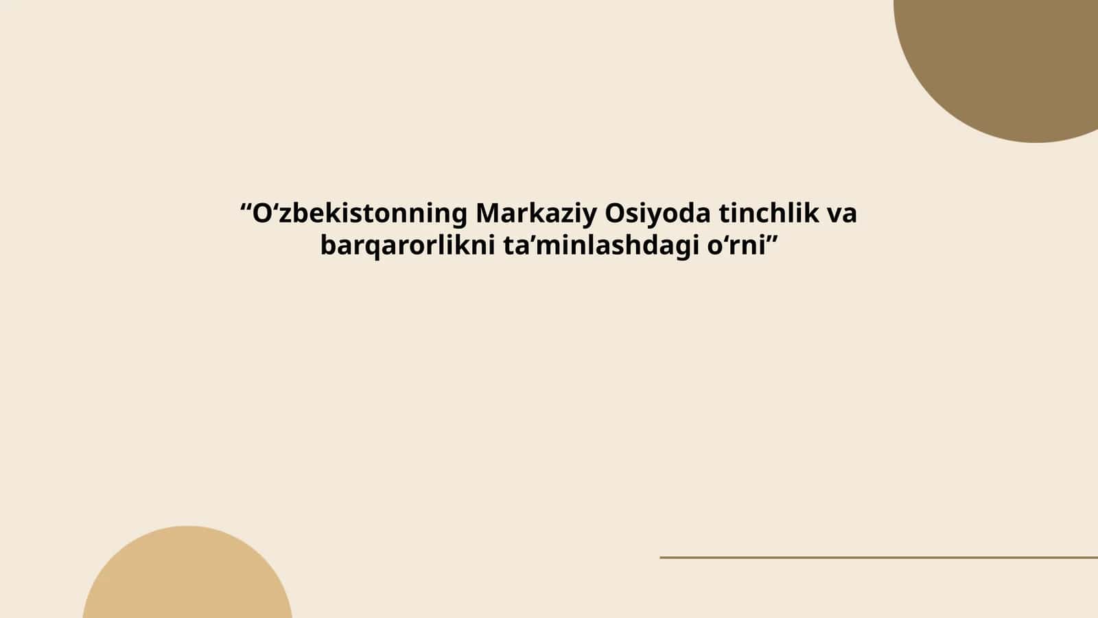 O‘zbekistonning mintaqaviy diplomatiyasi