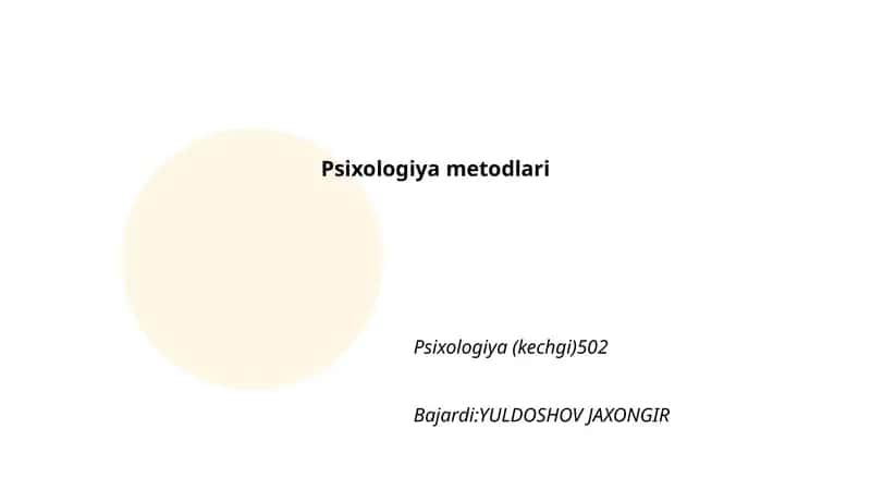 Psixologiya metodlari